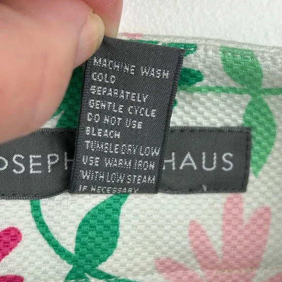Josephine Chaus Womens White Pink Green Floral Daisy A-Line Mini Skirt Size 6 - Picture 4 of 10